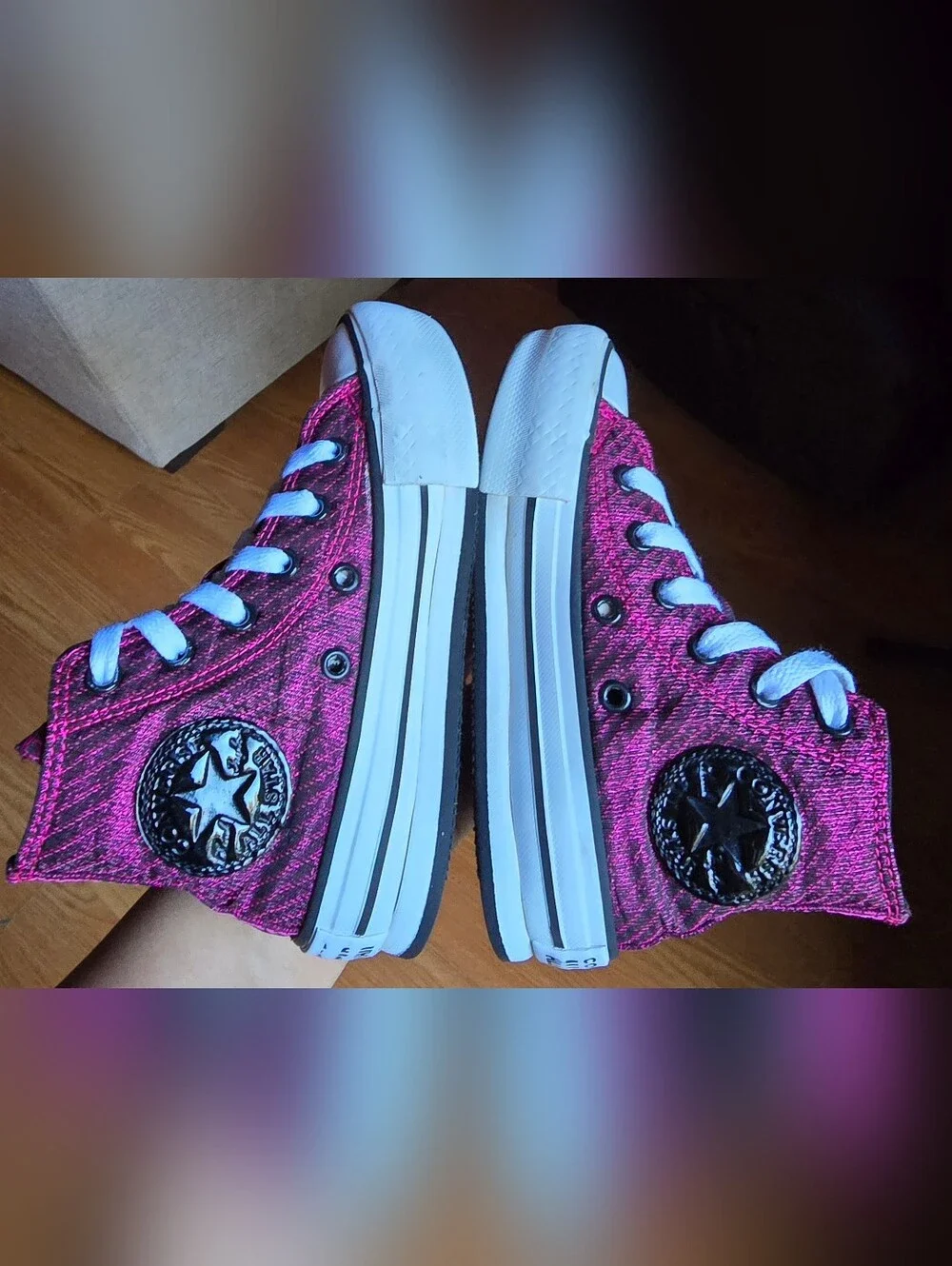 Sz 11 Toddler Girl's CONVERSE CTAS EVA LIFT SPARKLE Platform Burgundy Casual Sho